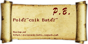 Polácsik Bató névjegykártya